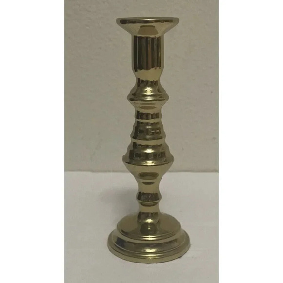 Vintage Virginia Metalcrafters Heavy Brass Beehive Candleholder For 1/2” Candle - Picture 1 of 3